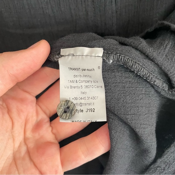 Transit Par Such Dark Gray Wool Blend Button Up Shirt size M - Picture 5 of 6